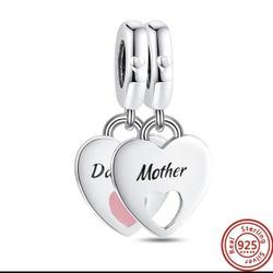 Mother And Daughter Sterling Silver Set Of Charms 