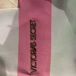 Victoria Secret Bag Pink And Wite Stripes New 