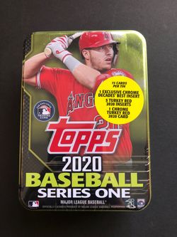 🔥 TOPPS 2020 Series 1 Baseball Cards Tin Mike Trout Wal Mart Exclusive 75 Cards 🔥