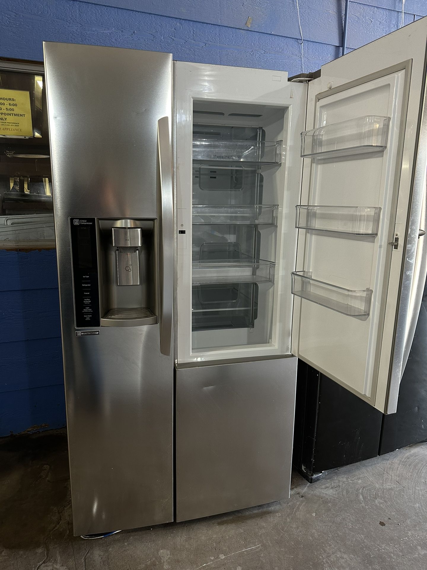 Side By Side LG Stainless Steel Refrigerator 