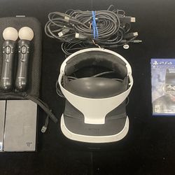 Sony Playstation PS4  VR Virtual Headset w/ 2 Controllers (NO CAMERA) + 1 Game(POST NINTENDO ERA)