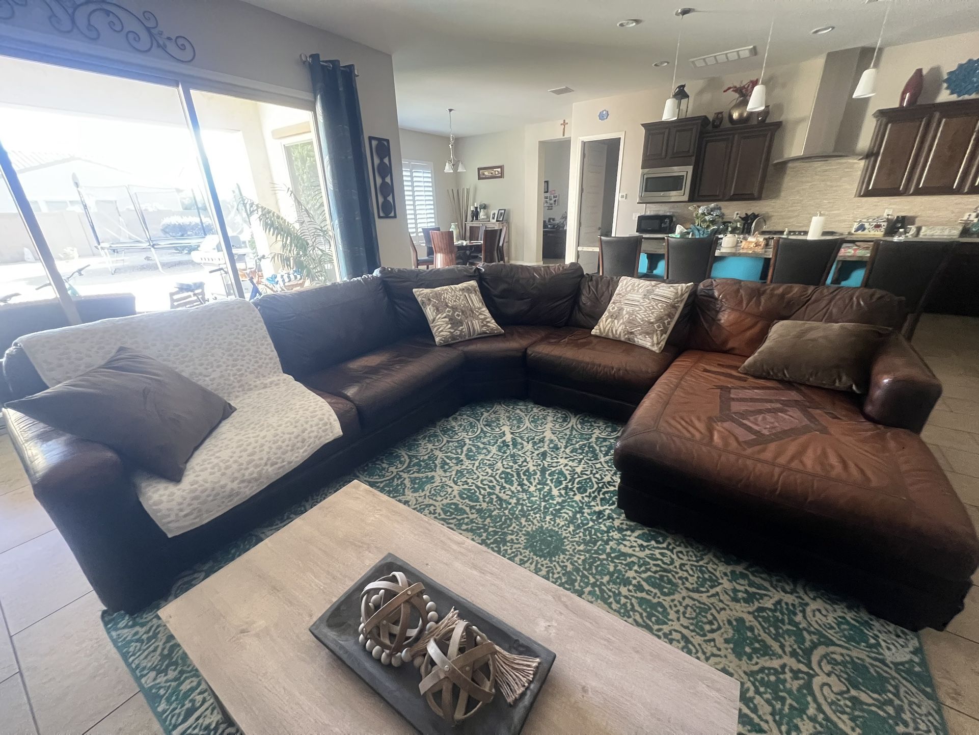 Sectional leather couch