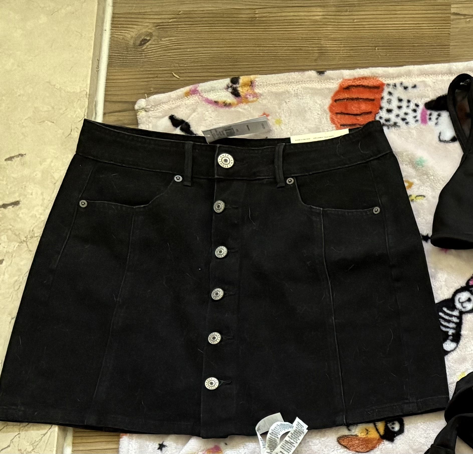 Black Jean Skirt