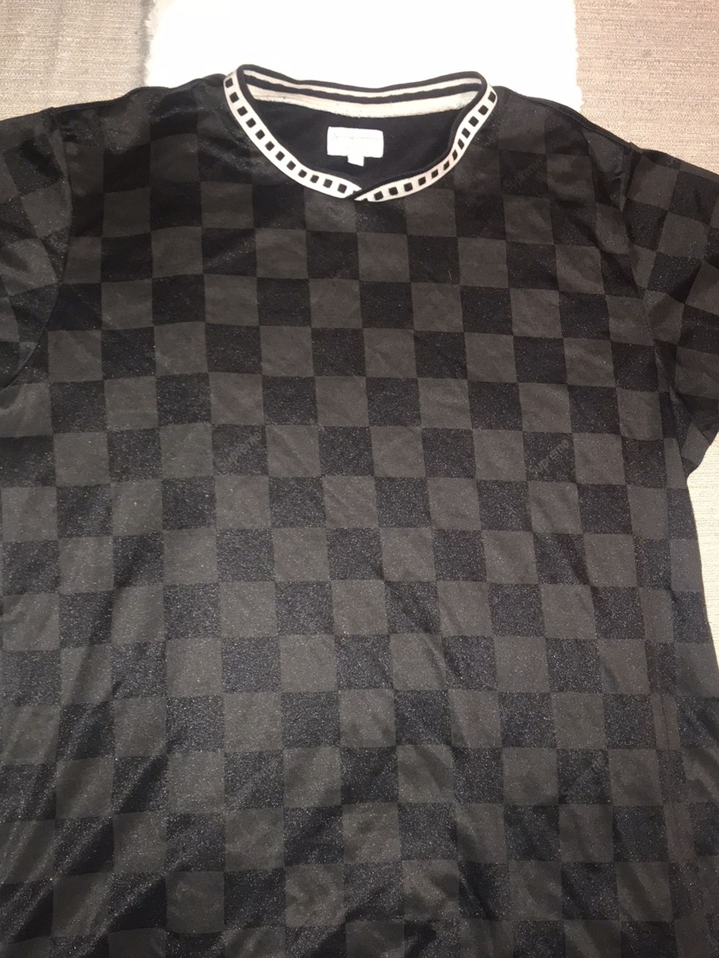 Supreme Checker Soccer Jersey Black