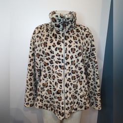 Torrid faux fur jacket Sherpa leopard print Plus size 1x
