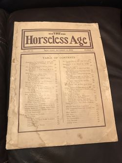 The Horseless Age Magazine October 13, 1909 issue. 109 yrs old!!!!!