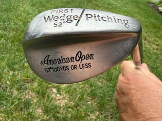 Vintage American Open First Wedge Pitching 52° Golf Wedge Steel Shaft RH
