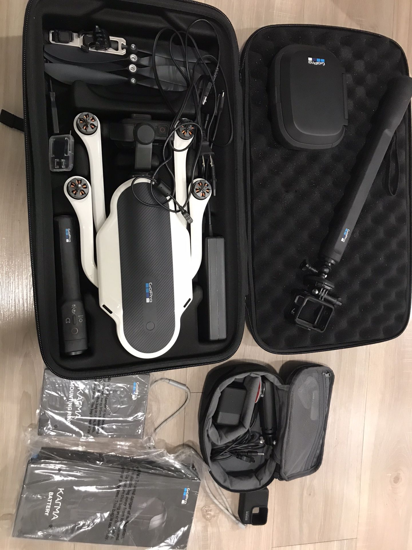 GoPro hero 7 black with drone and gimbal +extras