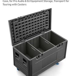Diandian Cable Trunk Road Case with Wheels and Divider, 44" x 22" x 24" 