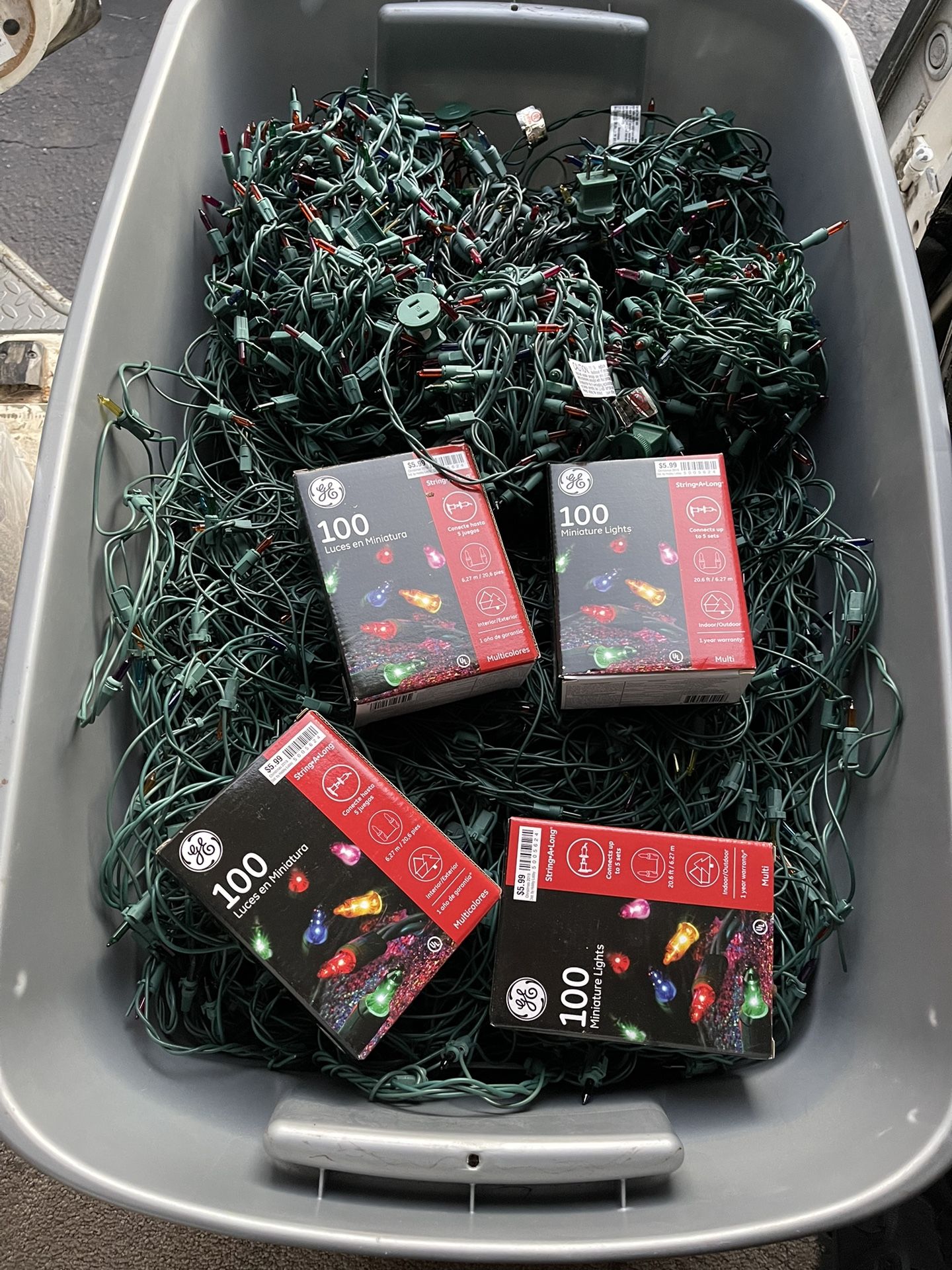 Lots Of Colored Net Lights, And String Lights