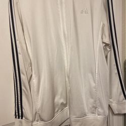 XL White Adidas Zip Up 