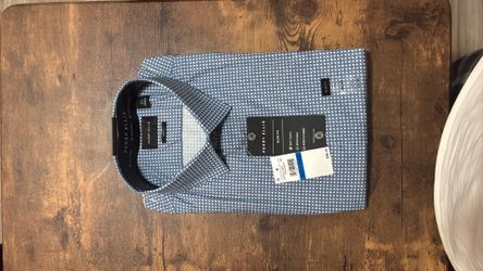 *Negotiable* Perry Ellis Slim Fit Dress Shirt - Blue Pattern, Size17 ½  32-33