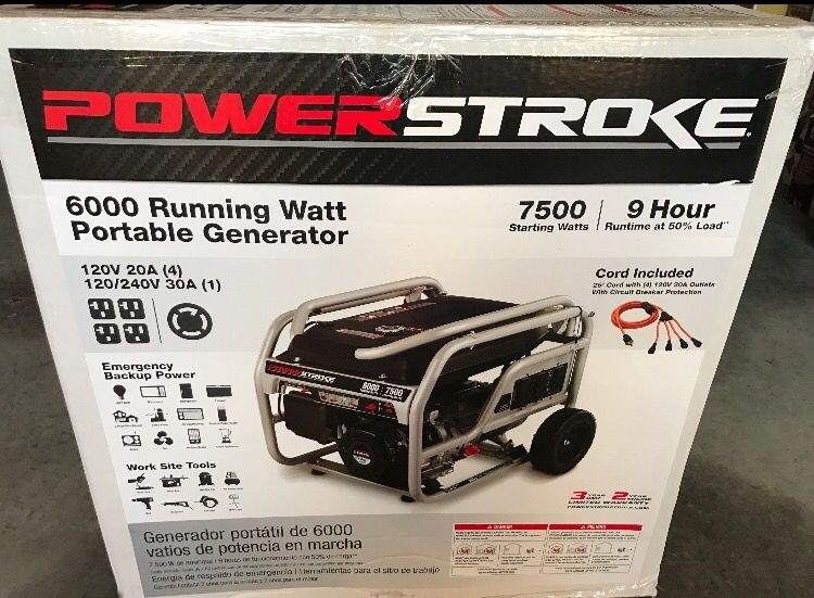 PowerStroke 6,000-Watt Gasoline Powered Portable Generator