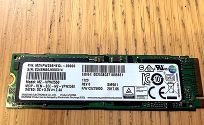 Samsung SM961 256GB NVMe SSD