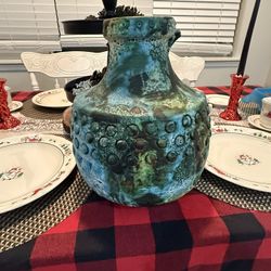 Mid-century Alvino Bagni Italian art pottery "Sea Garden" vase large handle has broken off   Alvino Bagni was a prominent Italian ceramic artist and d