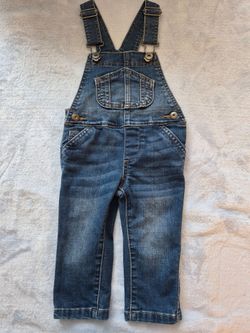 Toddler Denim Bib Overalls, 12 Mo