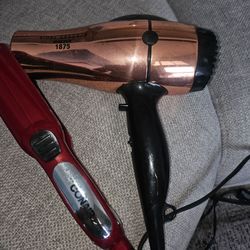 Hair dryer and flat iron