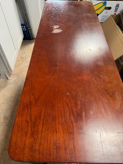 Red wood table