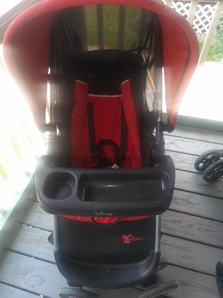 Disney Mickey Mouse Red And Black Strollers