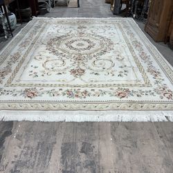 Large French Rug Thick Heavy 100% Wool 