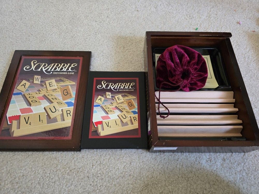 Vintage Scrabble Wooden Box