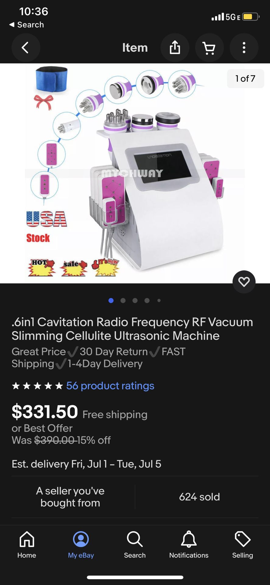 .6in1 Cavitation Radio Frequency RF Vacuum Ultrasonic Machine