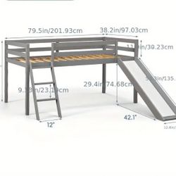 Bed With Gray Slide And Under Bed