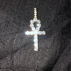 Gold diamond Ankh Pendant (Fake)