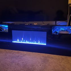 Black LED TV stand 