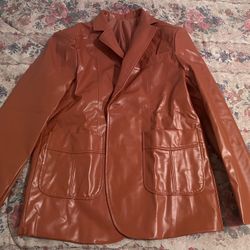 New Mens Leather Blazer