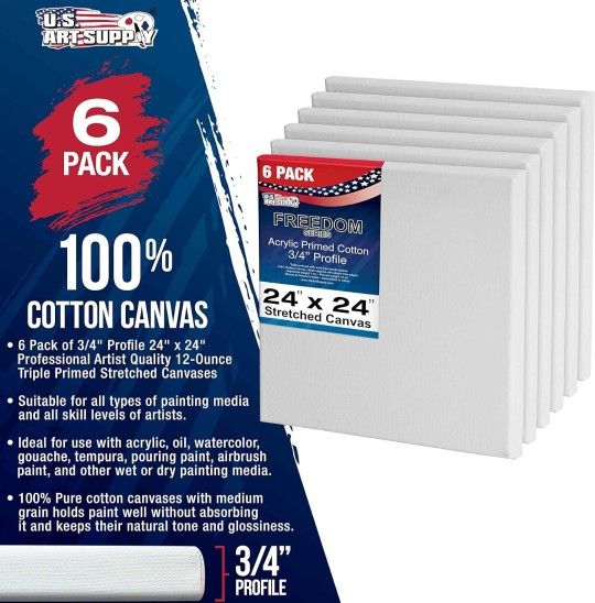 6 Pack Stretched Canvas