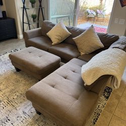 (Free Delivery) Choclate Brown 3 Piece Sectional