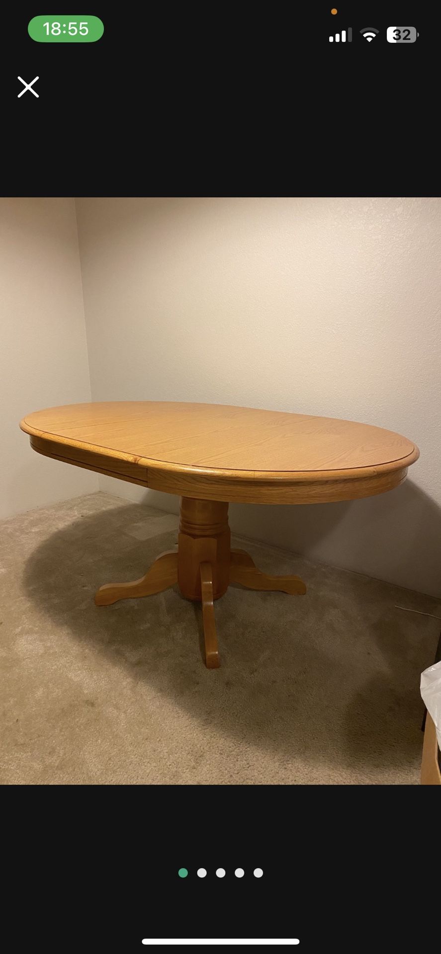 Wooden Extendable Table With 4 Chairs REAL WOOD