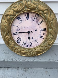 Large Gold Decorative Battery Clock