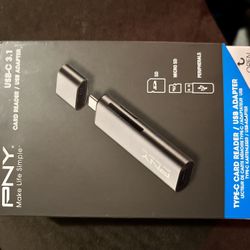 PNY USB C 3.1 Card Reader / USB Adapter *BRAND NEW IN BOX*