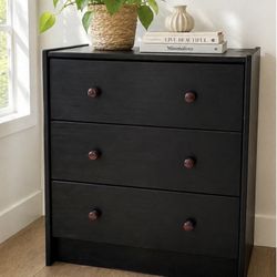 Modern Matte Black 3-Drawer Dresser - Solid & Clean *Delivery Available*