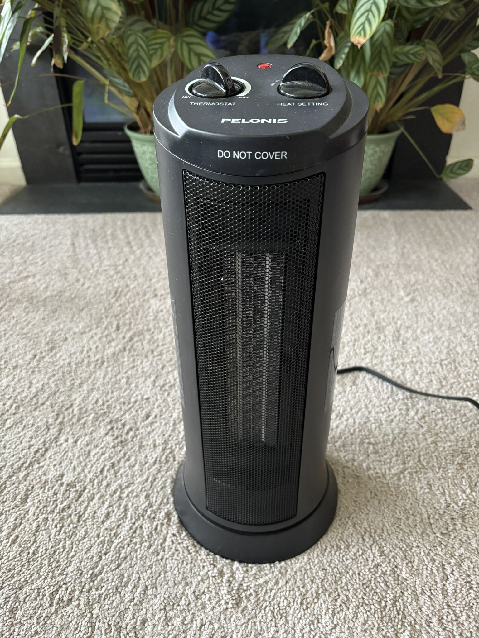 Pelonis 1500W 17” Ceramic Tower Space Heater HC-2017, adjustable heat, fan, and oscillating settings