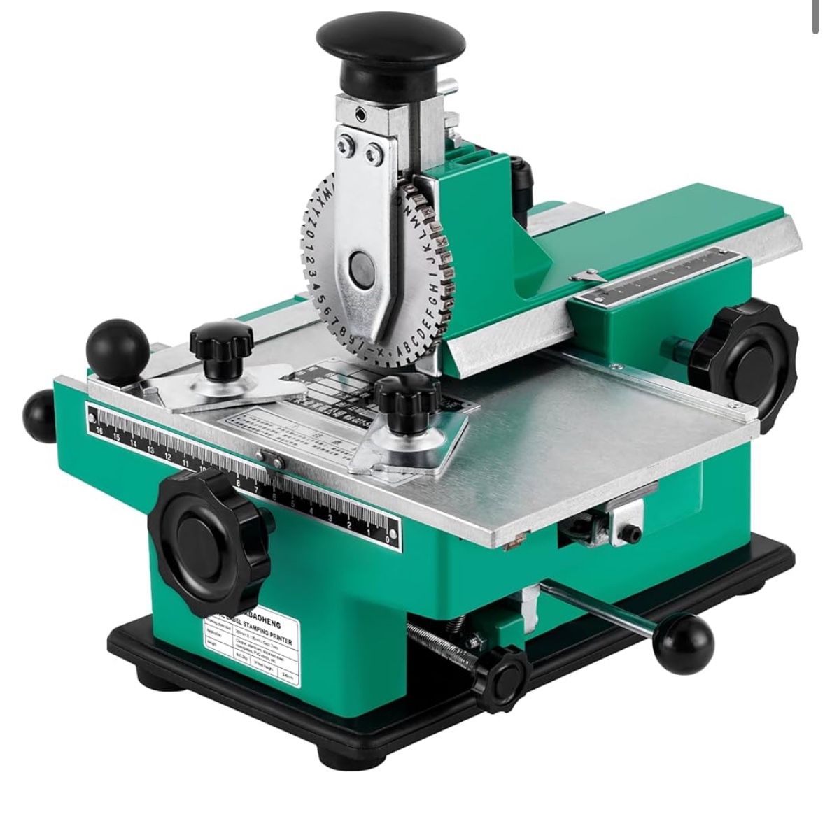 Metal Nameplate Stamping Machine Semi-Automatic Embosser 5mm character wheel