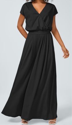 NWT Halara Black Waffle Wide Leg Jumpsuit L Petite
