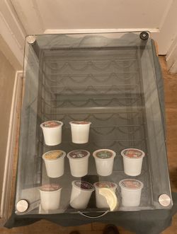 Glass top Drawer Coffee Pod Storage