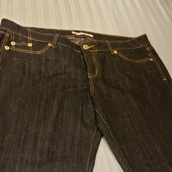 Vanilla Star jeans Women's Jeans, Black With Gold Stitches With Wide-Leg Comfy Jeans.  New In Excellent Condition.  