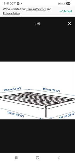 Bed frame with mattress