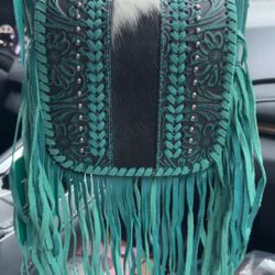Turquoise Cowhide Purse 