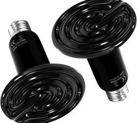 Reptile Heat Lamp 100W 2-Pack Ceramic Heat Emitter, No Light Emitting Heat Bulbs