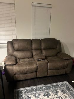 Mushroom Faux Leather Couch
