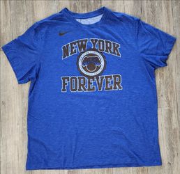 Nike New York Knicks Forever Basketball T-Shirt NBA Blue Size XL Dri-Fit