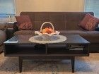 Dark Wood Finish Coffee Table w/Shelf