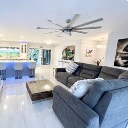 Long Gray City Furniture, Sectional W/ Power Reclining At Each End
