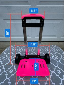 Pink six-wheeled climbing bag handle frame