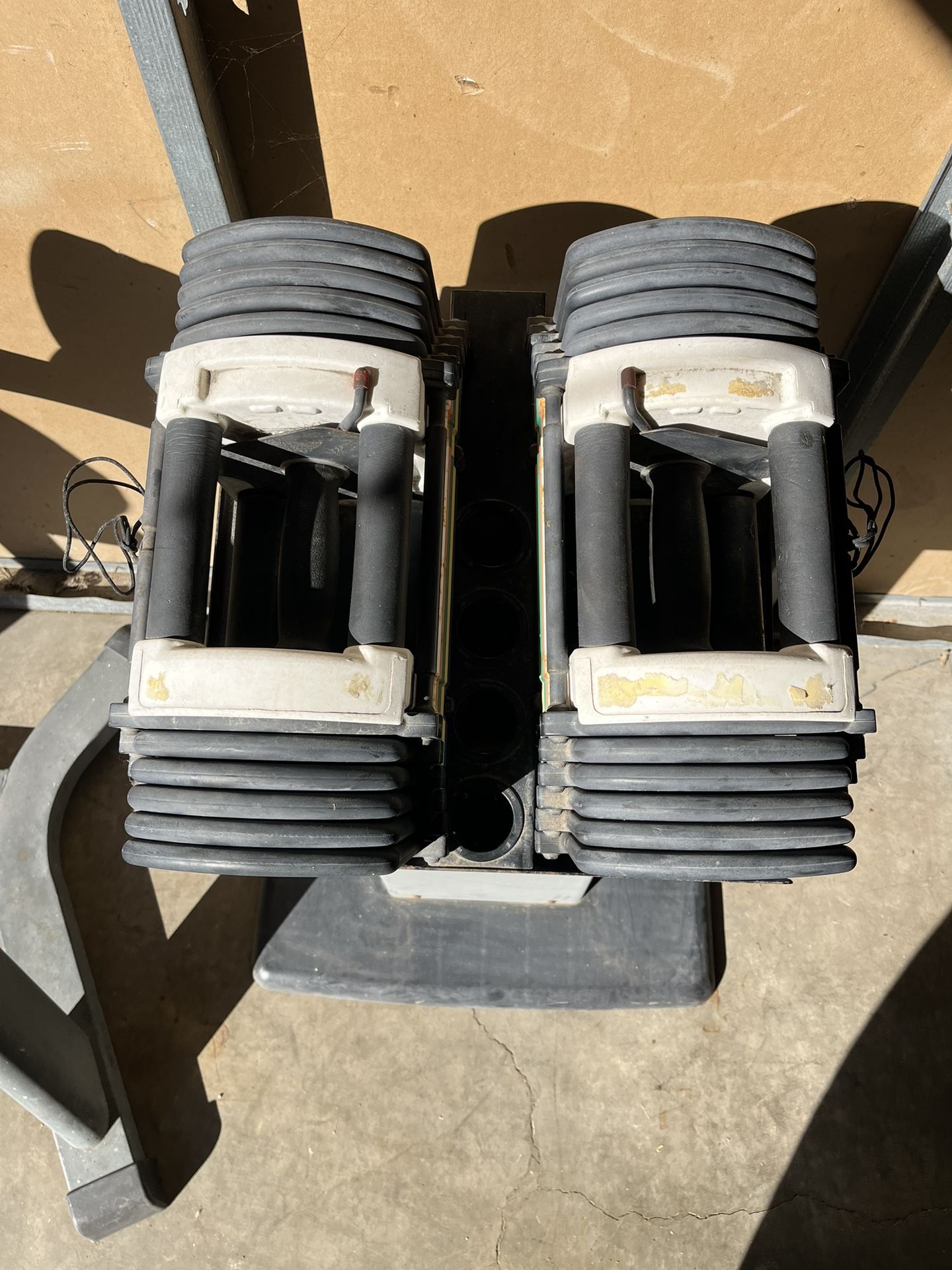 Dumbbell Adjustable Weights Powerblock 10-70lb with Stand